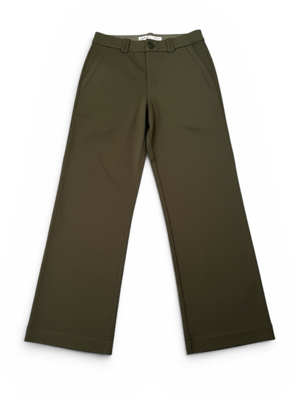 SKFK Deep Green Tencel Straight Leg Trousers Mid Rise Tailored Pants US 6 NWT - Picture 2 of 12